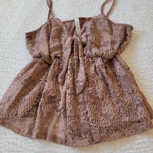 Haute Fox Mauve Lacy Spaghetti Strap Top SZ Xl